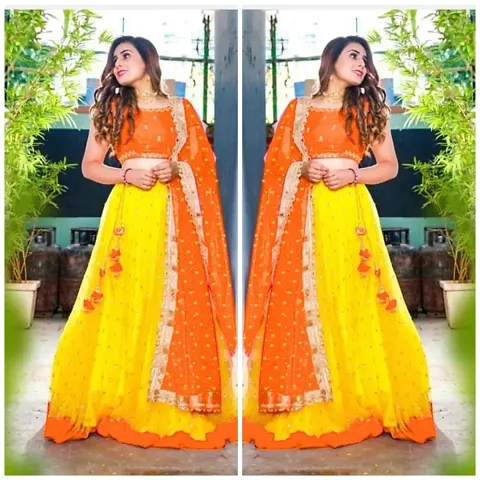 Classic Net Embroidered Lehenga Cholis for Women