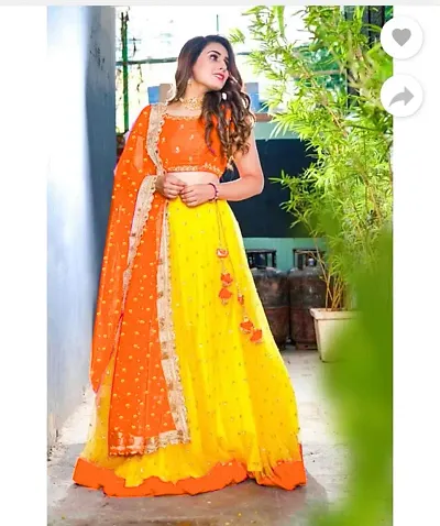 Classic Net Embroidered Lehenga Cholis for Women