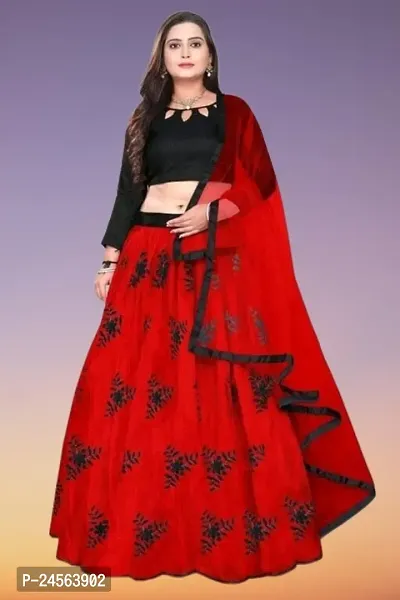 women's new embroidered work net  lehenga choli