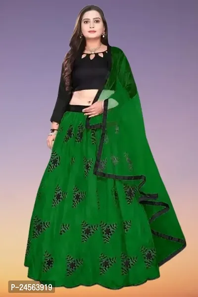 women's new embroidered work net  lehenga choli