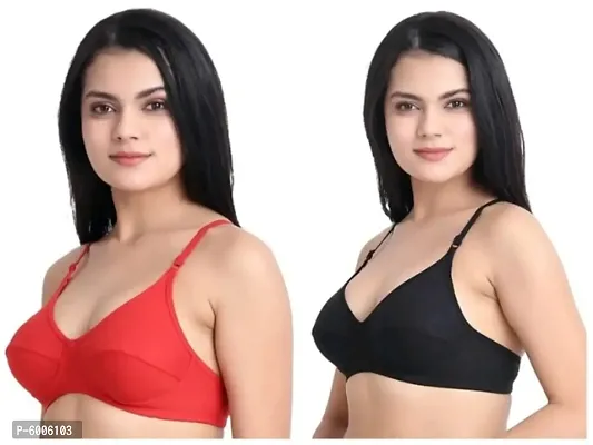 Pack of 2 Non Padded Assorted Colors Bra