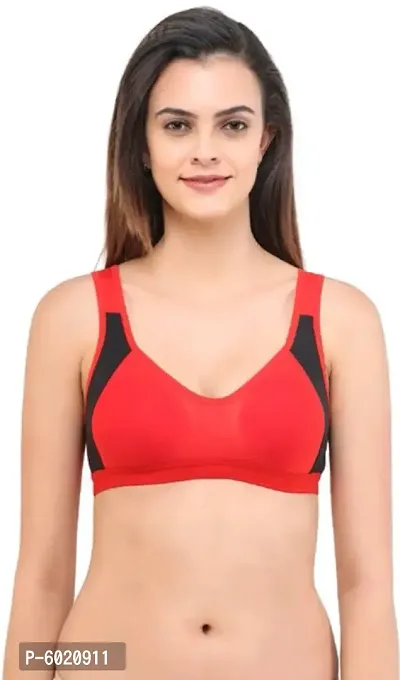 Pack of 5 Double Fabric Moulded Cup Sports Fancy Bra-thumb3