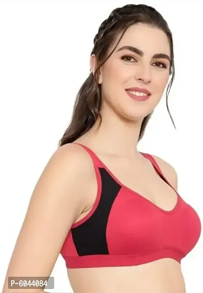 Combo of 2 Molded Cup Sports Bra in Multi Design Assorted colors-thumb2