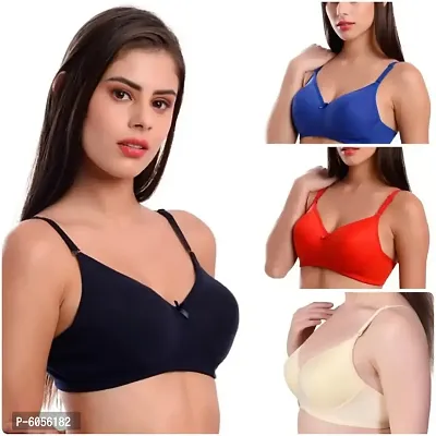 PACK OF 4 SEAMLESS IMPORTED FABRIC PADDED BRA-thumb0
