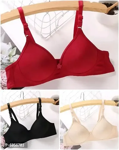 PACK OF 3 IMPORTED FABRIC SEAMLESS PADDED BRA