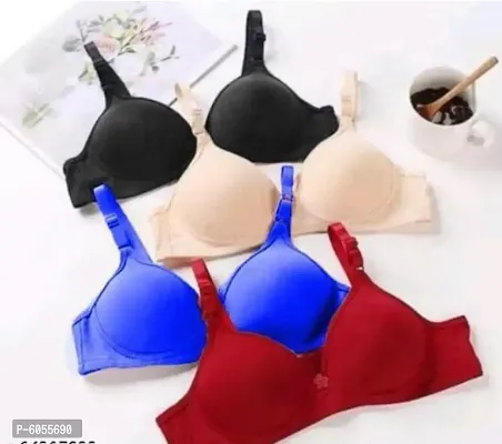 Buy PACK OF 4 SEAMLESS IMPORTED FABRIC PADDED BRA Online In India