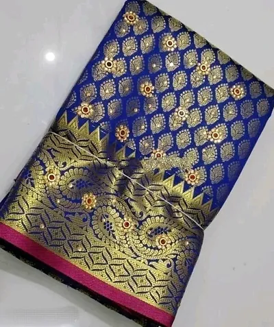 Attractive Net Saree with Blouse piece 