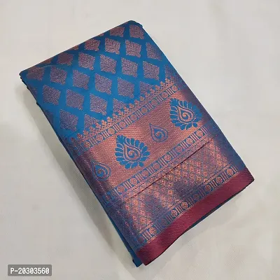 Fancy Art Silk Saree with seprate blouse piece for women-thumb0