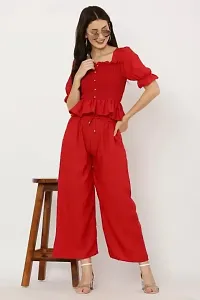 Classic Crepe Solid Co-ord set for Women-thumb1