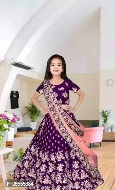 Alluring Purple Satin Lehenga Cholis For Girls-thumb0