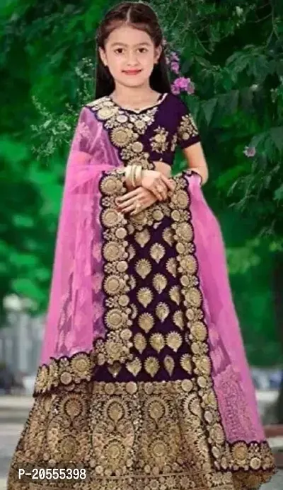 Alluring Black Satin Lehenga Cholis For Girls-thumb0