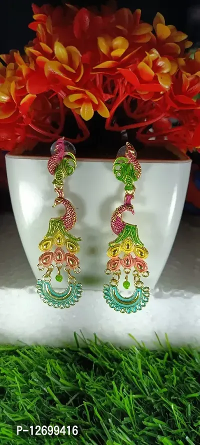 Shimmering Alloy Earrings For Women And Girls