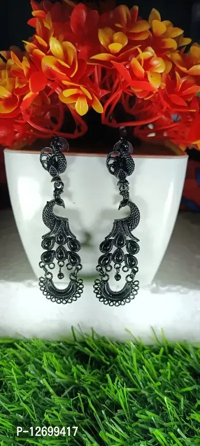 Shimmering Alloy Earrings For Women And Girls-thumb0