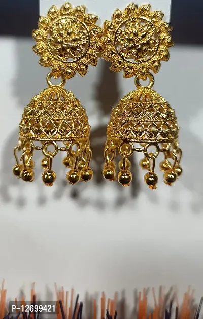 Shimmering Alloy Earrings For Women And Girls-thumb0