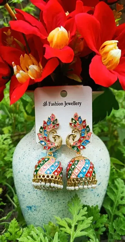 Shimmering Alloy Earrings For Women And Girls