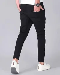 Stylish Black Denim Low Rise Jeans For Men-thumb1