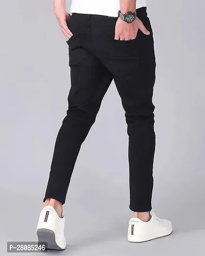 Stylish Black Denim Low Rise Jeans For Men-thumb2