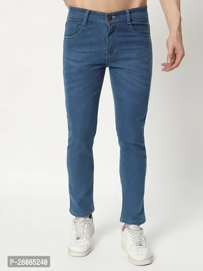 Stylish Light Blue Denim Low Rise Jeans For Men