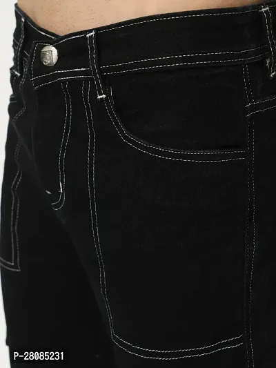 Stylish Black Denim Low Rise Jeans For Men-thumb4