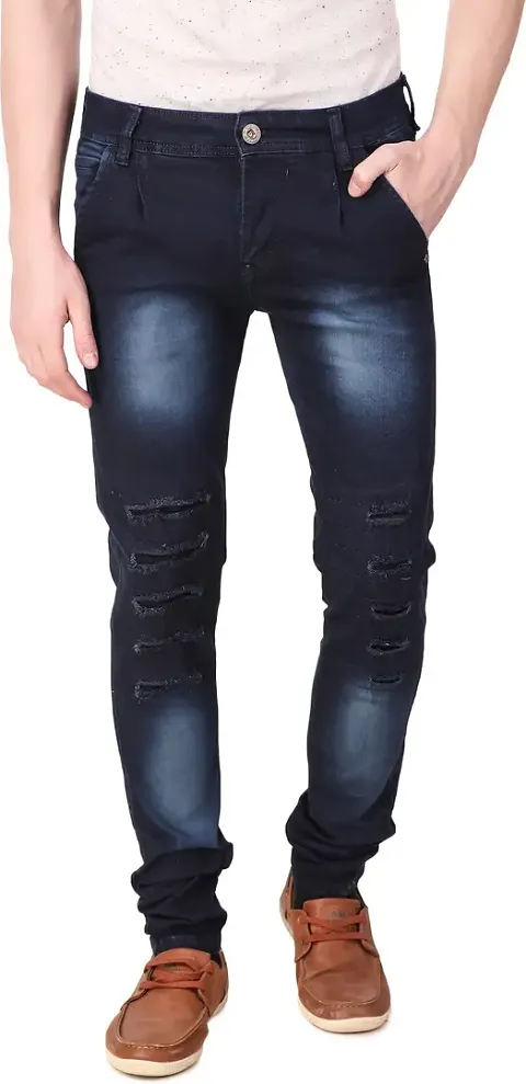 Stylish Dark Low Rise Jeans For Men