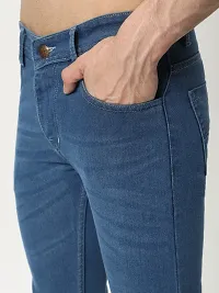 Stylish Light Blue Denim Low Rise Jeans For Men-thumb2