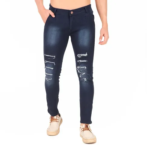 Stylish Denim Mid-Rise Jeans For Men