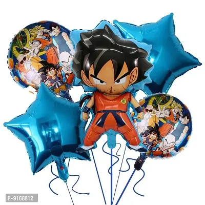 BLODLE 5 Pcs Anime Dragon Ball Z Foil Balloon Set For Kids Birthday Party, Decoration - Pack of 5 Pcs-thumb0