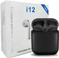 i12 TWS Earpods Bluetooth Headset EL41 Bluetooth v5.0 Headset (Black, True Wireless)-thumb3