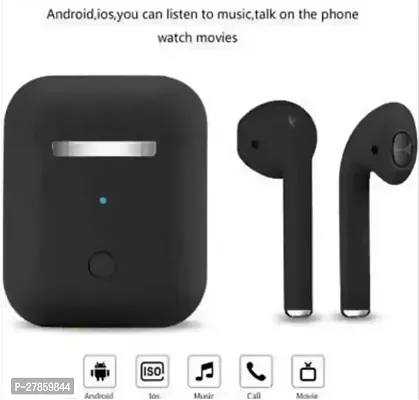 Bluetooth I-12 tws and Charging Case with Mic Bluetooth Airpod headphone/earphone Headset (Black In the Ear)-thumb3