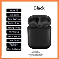 Bluetooth I-12 tws and Charging Case with Mic Bluetooth Airpod headphone/earphone Headset (Black In the Ear)-thumb1