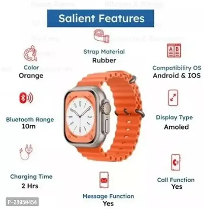 S8 Ultra Android Smart Watch 4G Sim Card 49mm Camera WiFi GPS - Orange, Free Size-thumb5