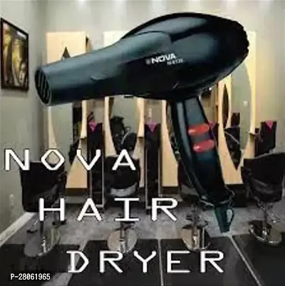 Nova NV-6130 Professional Salon Hair Dryer 2 Speed  2 Heat Setting With Concentrator Nozzle  Removable Filter|1800 Watt (Black)-thumb0