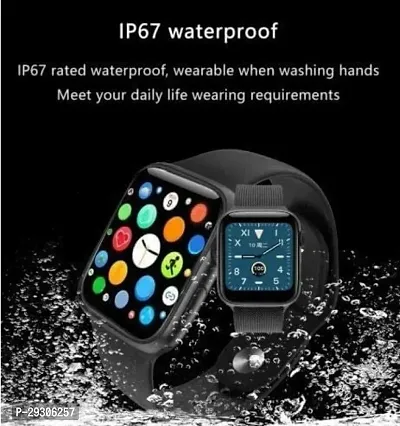 T500 Smart Watch Fitpro 8 Series bluetooth Calling Support for Men Women boy Girl Adult and Fitness Tracker, Heart Oxygen Monitor Smartwatch - Black, Free Size-thumb2