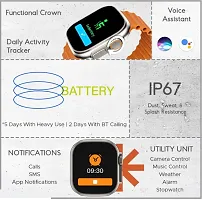 S8 Ultra Latest Bluetooth Calling Series 8 AMOLED High Resolution with All Sports Fees  Health Tracker, Charging Battery, Bluetooth Unisex Smart Watch-thumb2