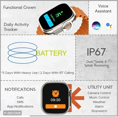 S8 Ultra Latest Bluetooth Calling Series 8 AMOLED High Resolution with All Sports Fees  Health Tracker, Charging Battery, Bluetooth Unisex Smart Watch-thumb3