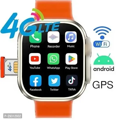 Watch S8 Ultra Latest Bluetooth Calling 4g Series 8 AMOLED High Resolution with All Sports Features  Health Tracker, Charging Battery, Bluetooth Unisex Smart Watch Ultra - Orange, Free Size-thumb0