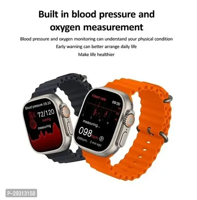 S8 Ultra Latest Bluetooth Calling Series 8 AMOLED High Resolution with All Sports Features Tracker, Bluetooth, Enhanced Features and Stylish Design - Orange, Free Size-thumb3