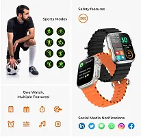 S8 Ultra Latest Bluetooth Calling Series 8 AMOLED High Resolution with All Sports Features Tracker, Bluetooth, Enhanced Features and Stylish Design - Orange, Free Size-thumb4