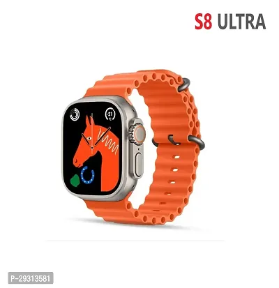 S8 Ultra Smartwatch with 2.05 HD Display, Bluetooth Calling with Dialpad, Multiple Sports Modes, Multiple Faces, Spo2 Monitoring  H R Monitoring, Call Notification, BT Camera (Orange)