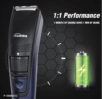 Kubra KB-1016 Hair Trimmer For Men/Beard Trimmer For Men, Blue | USB Charging Trimmer Men | 45-Minute Runtime | Adjustable 20 Length Setting | Ultra Sleek Beared Trimmer-thumb4