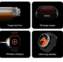 T800 Ultra Smart Watch with Wireless Charging Bluetooth (orange Strap, for All)-thumb1