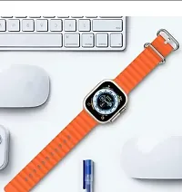 T800 Ultra Smart Watch with Wireless Charging Bluetooth (orange Strap, for All)-thumb2