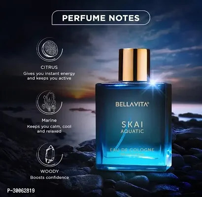 Bella-Vita Luxury Skai Aquatic Unisex Eau De Cologne with Bergamot, Lavender  Patchouli|Premium, Long Lasting Woody Fragrance for Men  Women, 100 ML-thumb2