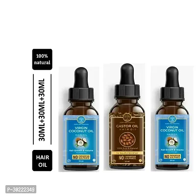 Happytree Organics Flaxseed Oil+  Virgin Coconut Oil Oil + Castor Oil-thumb0