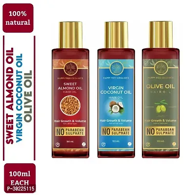 Happytree Organics Sweet Almond Oil + Virgin Coconut Oil + Olive Oil-thumb0