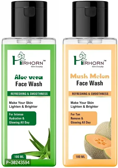 Alovevera And Muskmelon Acne Protection and Anti Ageing  Removes Dryness - 100Ml Men and Women All Skin Types Face Wash (200 Ml), Pack of 2-thumb0