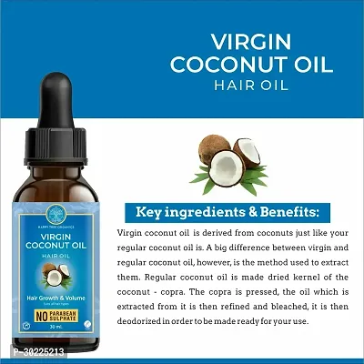 Happytree Organics Extra Virgin Organic Coconut Oil With The Natural Aroma Of Coconut Oil For Hair and Skin Care 30 ml-thumb0