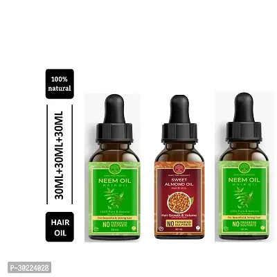 Happytree Organics Sweet Almond Oil+  NeemOil + Flaxseed Oil-thumb0