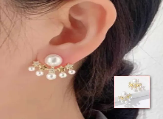 Onuyx Trendy Korean Stylish Pearl Earrings For Girls Women