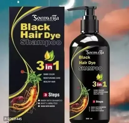 Organic Shampoo Herbal 3 in 1 Hair Dye Instant Black Hair Shampoo Men Women_09  (300 ml)-thumb0